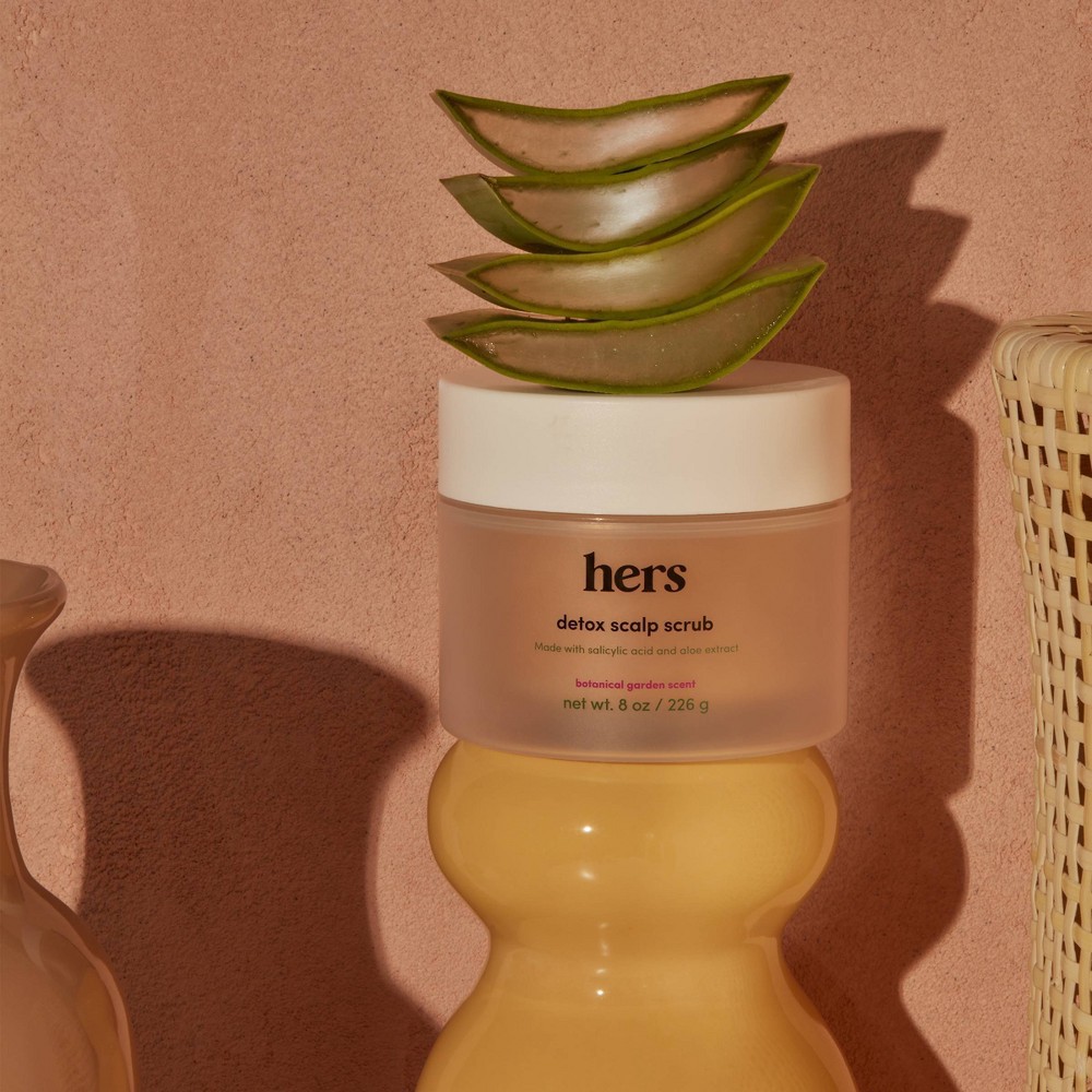 slide 3 of 5, hers Vegan Detox Exfoliating & Moisturizing Scalp Scrub with Sugar Granules & Aloe Vera - 8oz, 8 oz