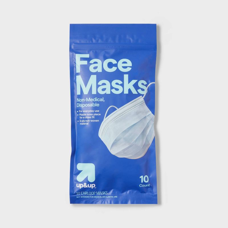 slide 1 of 3, Disposable Face Mask - 10ct - up&up™, 10 ct