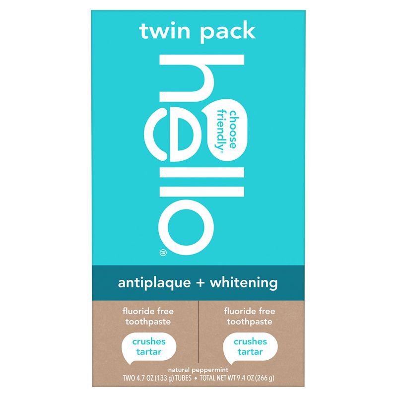 slide 8 of 12, hello Antiplaque and Whitening Fluoride-Free Toothpaste , SLS Free and Vegan - 4.7oz/2pk, 4.7 oz, 2 ct