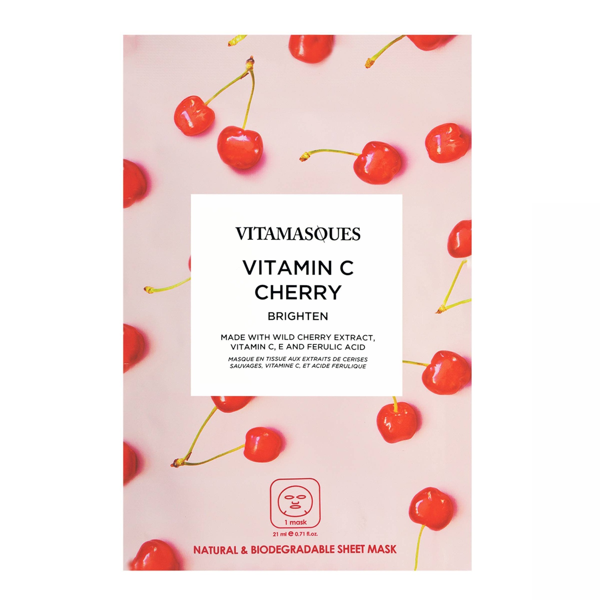 slide 1 of 4, Vitamasques Vitamin C Cherry Sheet Mask, 0.71 fl oz