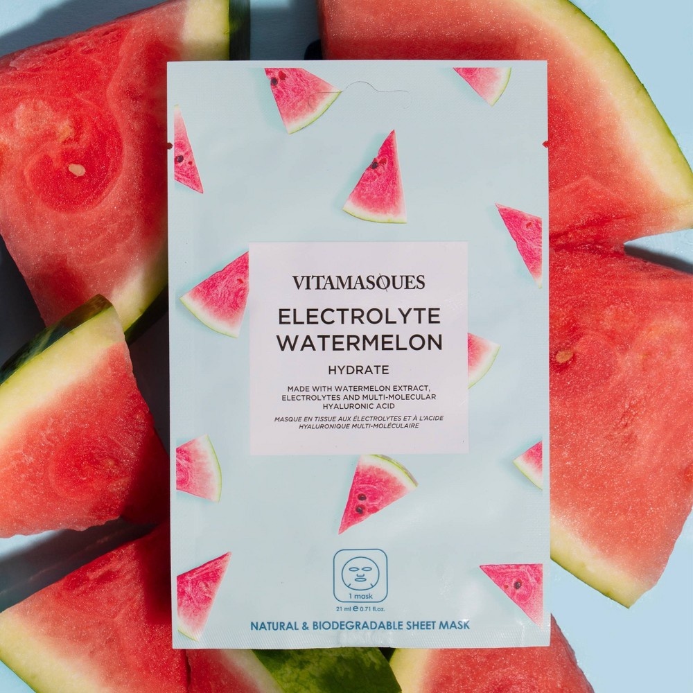 slide 2 of 4, Vitamasques Electrolyte Hydrating Watermelon Sheet Mask, 0.71 fl oz