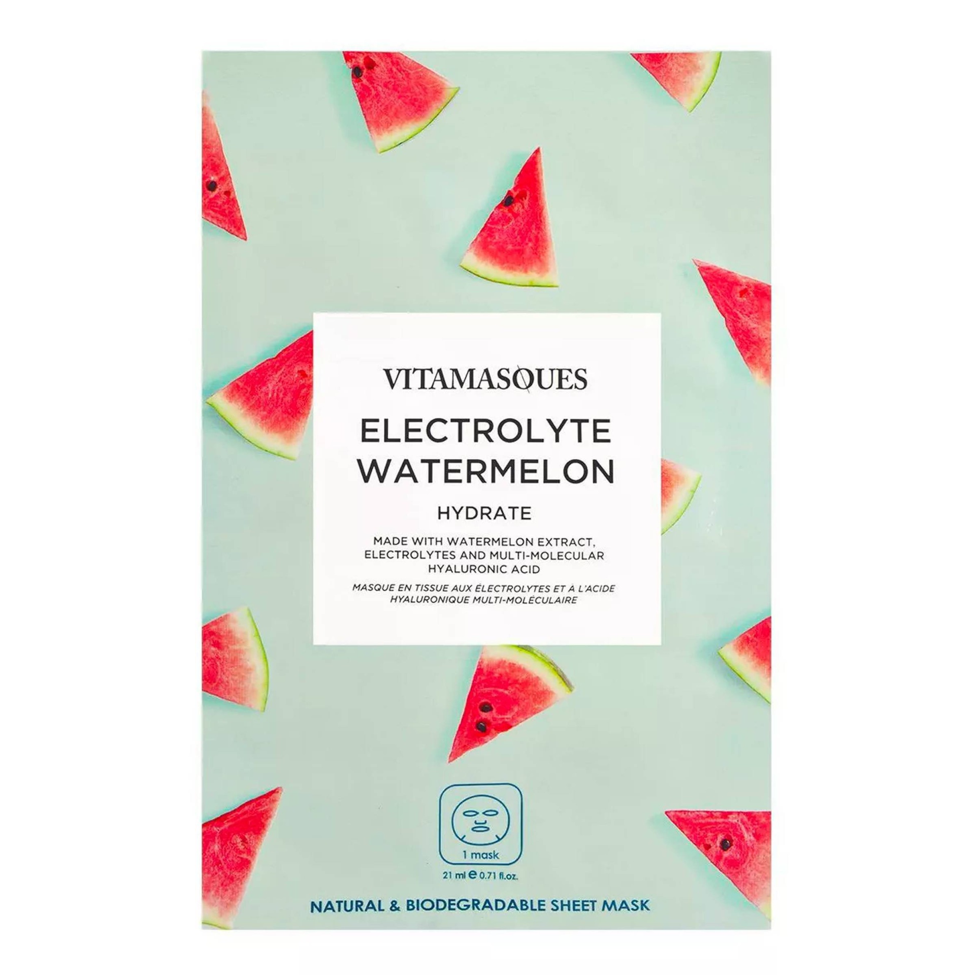 slide 1 of 4, Vitamasques Electrolyte Hydrating Watermelon Sheet Mask, 0.71 fl oz