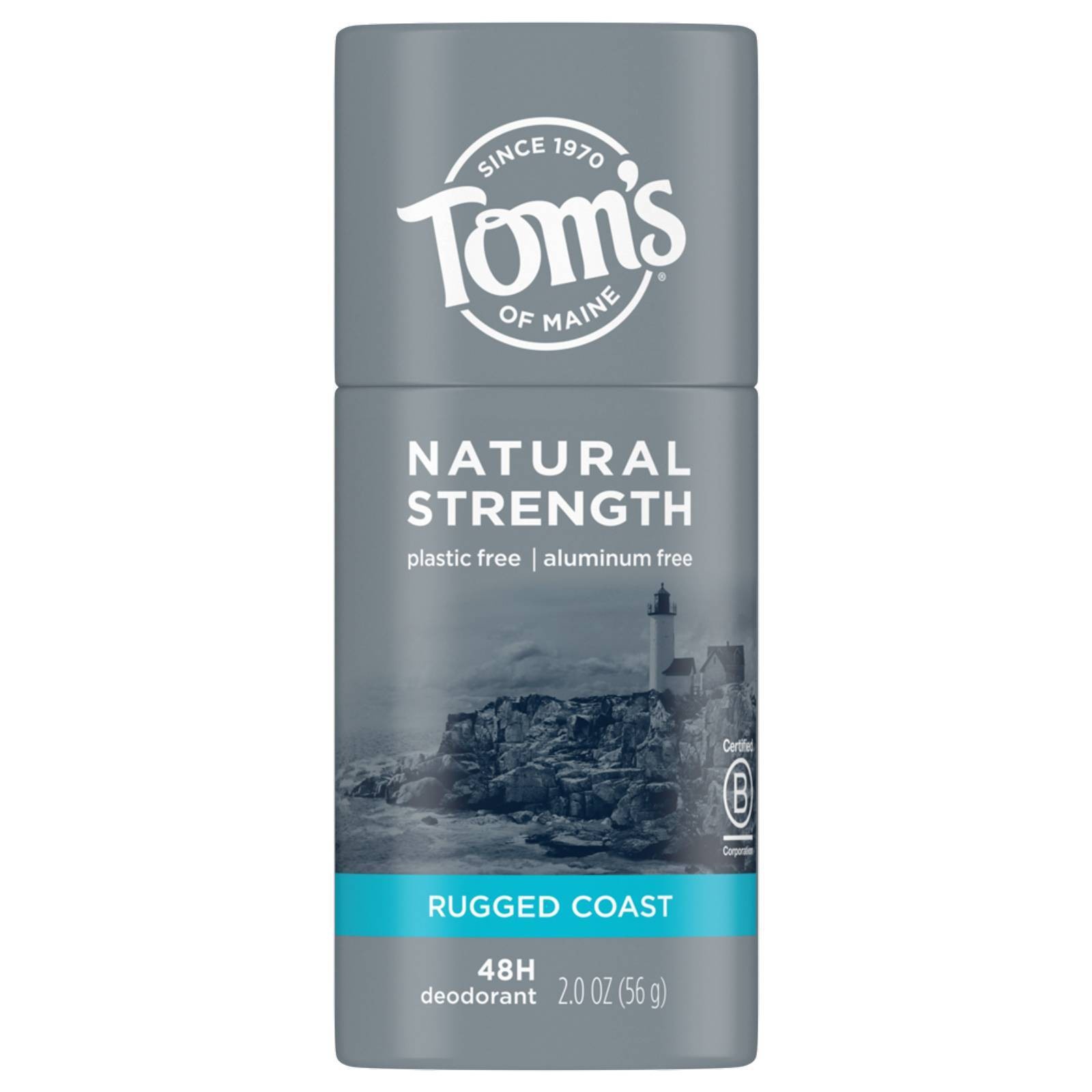 slide 1 of 4, Tom's of Maine Men's Plastic-Free Natural Strength Deodorant Rugged Coast, 2 oz