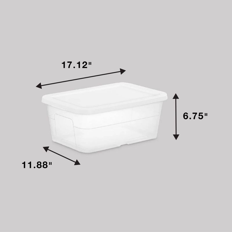 slide 4 of 12, 16qt Clear Storage Box with Lid White - Room Essentials™: Plastic, Portable, Stackable, Snap Closure, Universal Storage, 16 qt