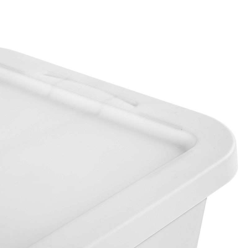 slide 9 of 12, 16qt Clear Storage Box with Lid White - Room Essentials™: Plastic, Portable, Stackable, Snap Closure, Universal Storage, 16 qt