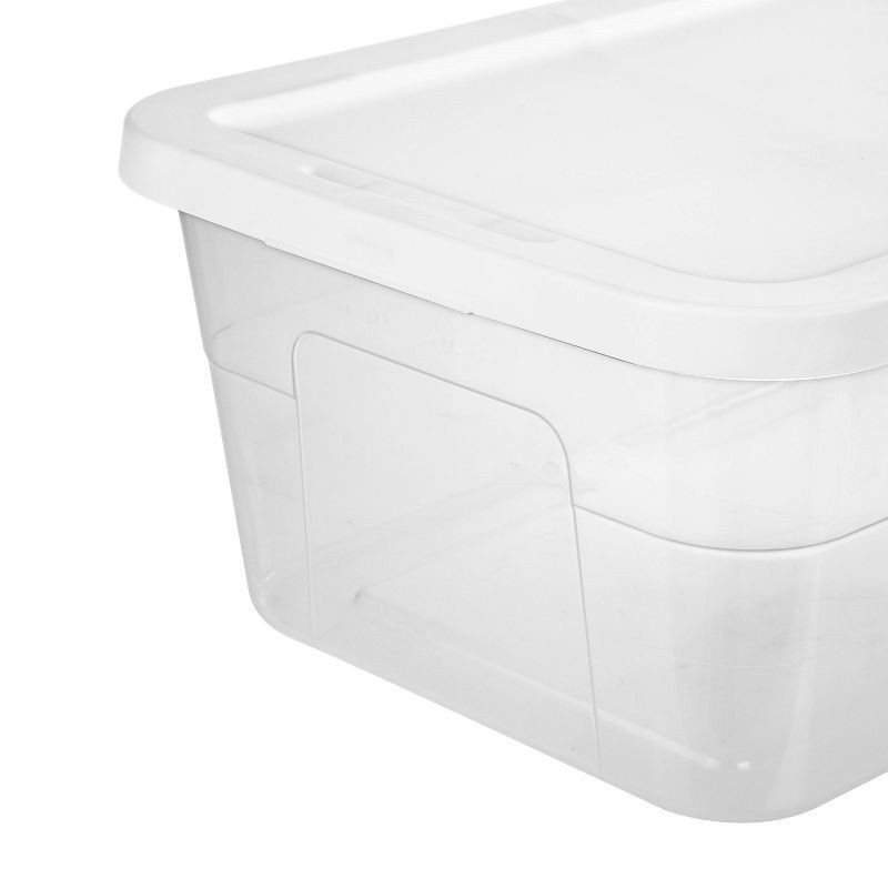 slide 12 of 12, 16qt Clear Storage Box with Lid White - Room Essentials™: Plastic, Portable, Stackable, Snap Closure, Universal Storage, 16 qt
