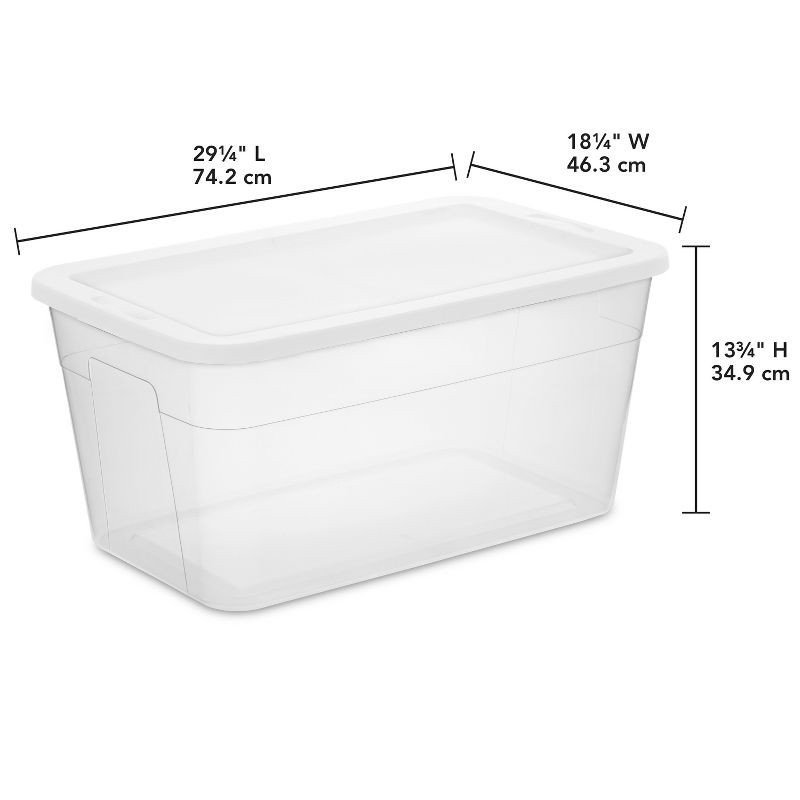 slide 13 of 13, 90qt Clear Storage Box White - Room Essentials™: Plastic, Portable, Lidded, Stackable, Snap Closure, Universal Storage, 90 qt