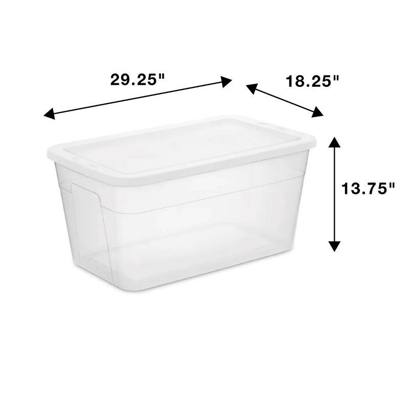 slide 13 of 13, 90qt Clear Storage Box White - Room Essentials™: Plastic, Portable, Lidded, Stackable, Snap Closure, Universal Storage, 90 qt