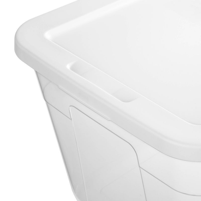 slide 12 of 13, 90qt Clear Storage Box White - Room Essentials™: Plastic, Portable, Lidded, Stackable, Snap Closure, Universal Storage, 90 qt