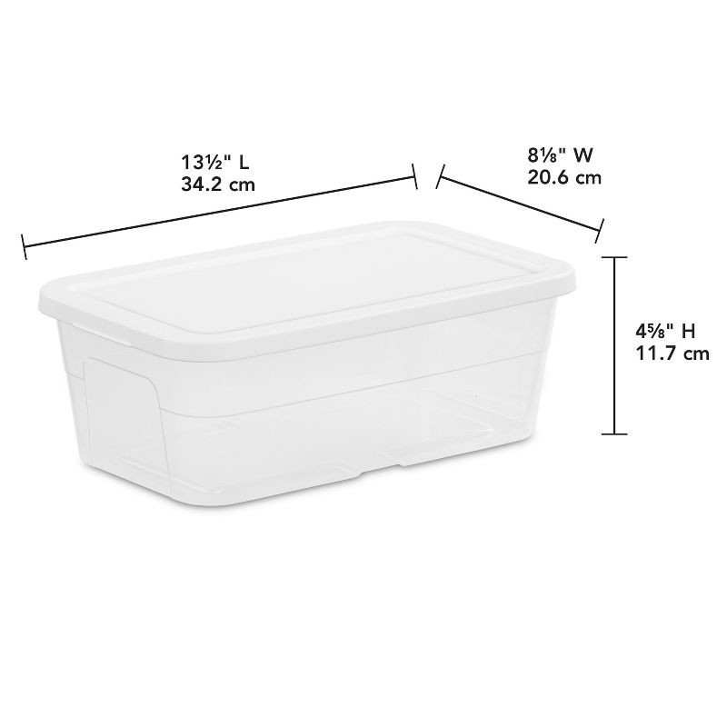 slide 12 of 12, 6qt Clear Storage Box White - Room Essentials™: Plastic Storage Container, Stackable, Lidded, Portable, Snap Closure, 6 qt