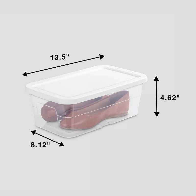 slide 6 of 11, 6qt Clear Storage Box White - Room Essentials™: Plastic Storage Container, Stackable, Lidded, Portable, Snap Closure, 6 qt