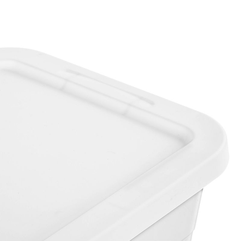 slide 9 of 12, 6qt Clear Storage Box White - Room Essentials™: Plastic Storage Container, Stackable, Lidded, Portable, Snap Closure, 6 qt