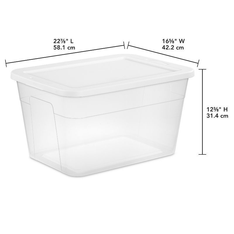 slide 14 of 14, 56qt Clear Storage Box with Lid White - Room Essentials™: Plastic, Portable, Stackable, Snap Closure, Utility Storage, 56 qt