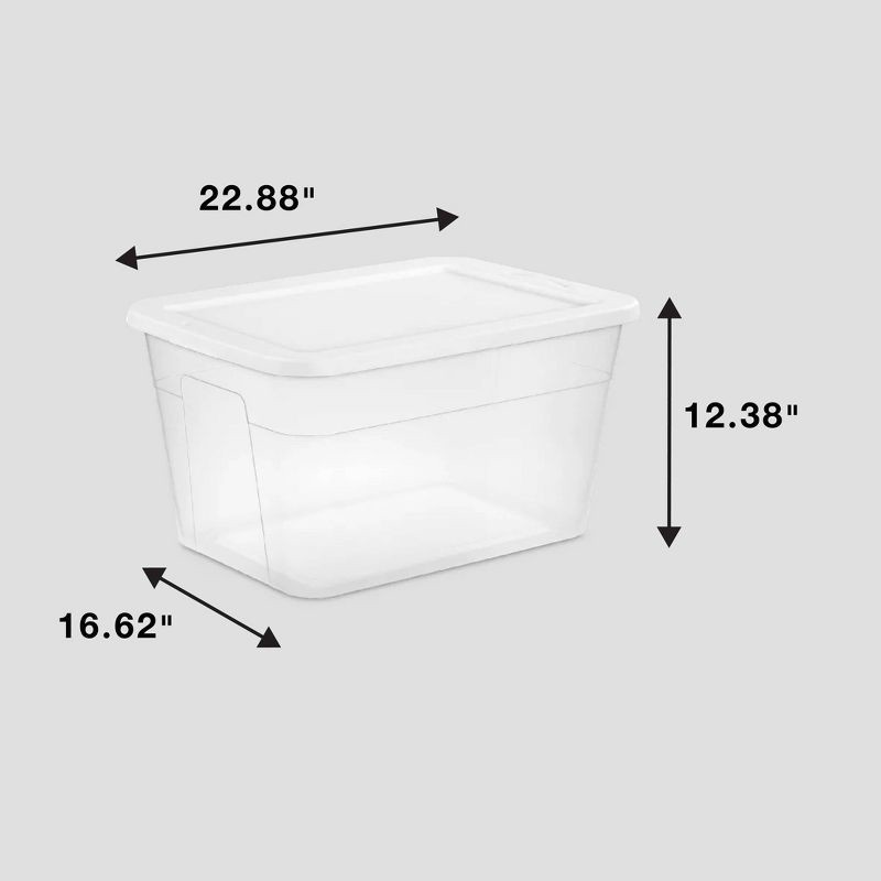 slide 6 of 13, 56qt Clear Storage Box with Lid White - Room Essentials™: Plastic, Portable, Stackable, Snap Closure, Utility Storage, 56 qt