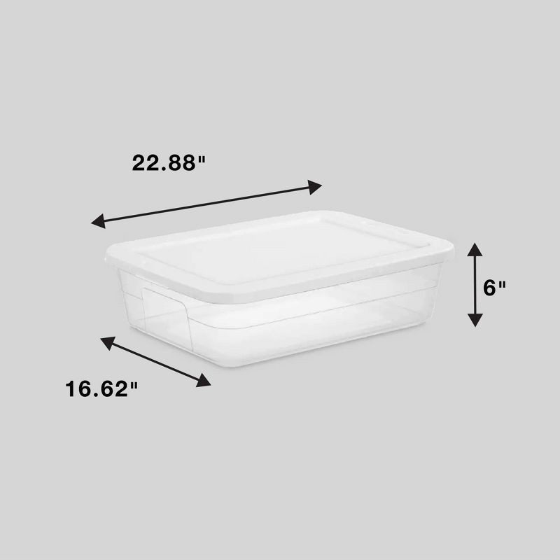 slide 8 of 12, 28qt Clear Under Bed Storage Box White - Room Essentials™: Portable, Lidded, Stackable Storage Container, Snap Closure, 28 qt