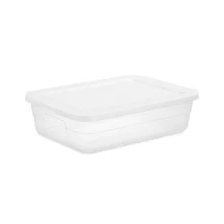 28qt Clear Under Bed Storage Box White - Room Essentials™: Portable, Lidded, Stackable Storage Container, Snap Closure