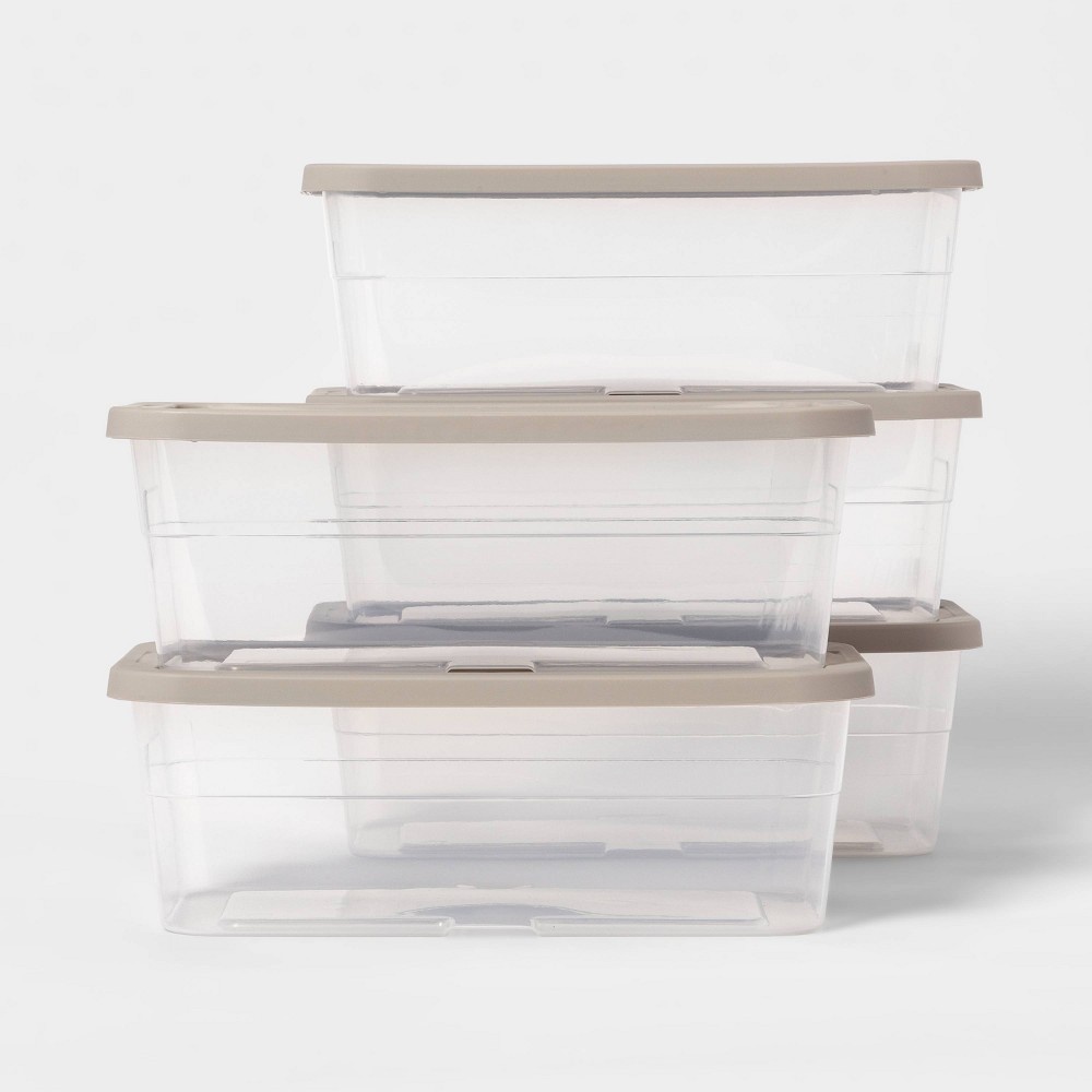 slide 3 of 8, Shoe Box with Spaceship Lid Gray - Room Essentials, 6 qt, 5 ct