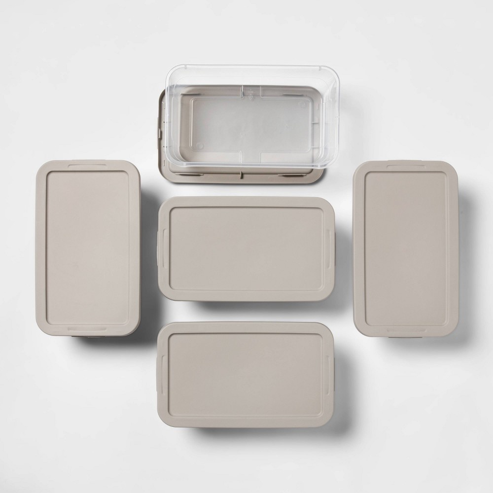 slide 4 of 8, Shoe Box with Spaceship Lid Gray - Room Essentials, 6 qt, 5 ct