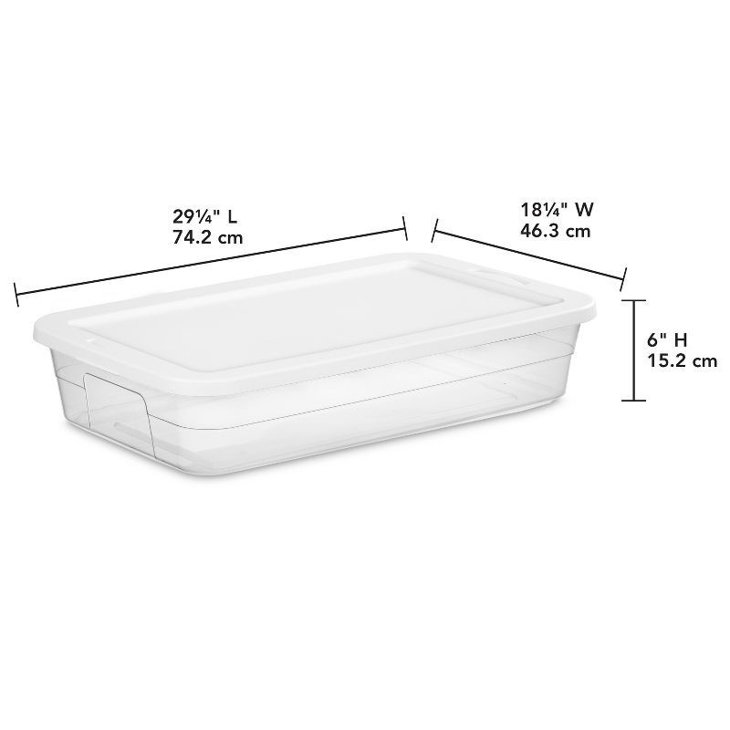 slide 13 of 13, 41qt Clear Under Bed Storage Box White - Room Essentials™: Portable, Lidded, Stackable, Snap Closure, 29.25"x18.25"x6", 41 qt