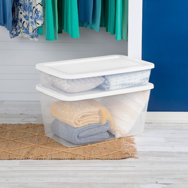 41qt Clear Under Bed Storage Box White - Room Essentials™ : Target