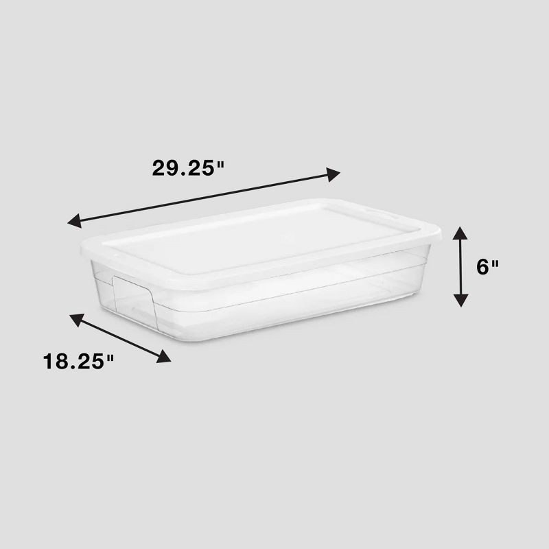 slide 7 of 14, 41qt Clear Under Bed Storage Box White - Room Essentials™: Portable, Lidded, Stackable, Snap Closure, 29.25"x18.25"x6", 41 qt