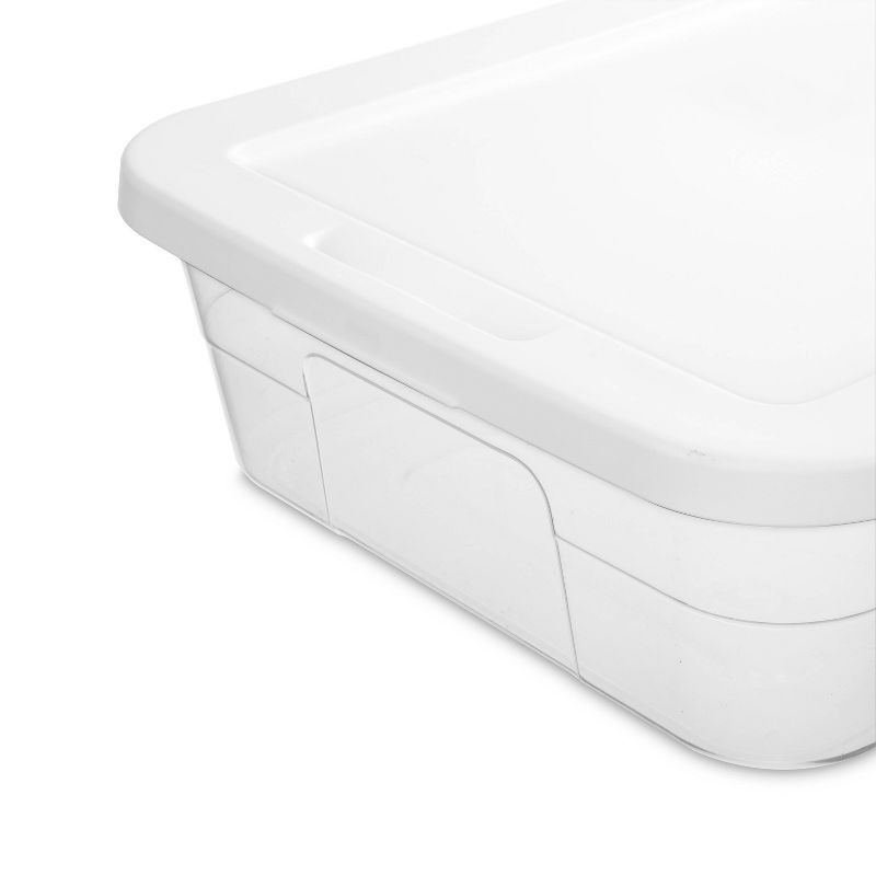 slide 10 of 12, 41qt Clear Under Bed Storage Box White - Room Essentials™: Portable, Lidded, Stackable, Snap Closure, 29.25"x18.25"x6", 41 qt