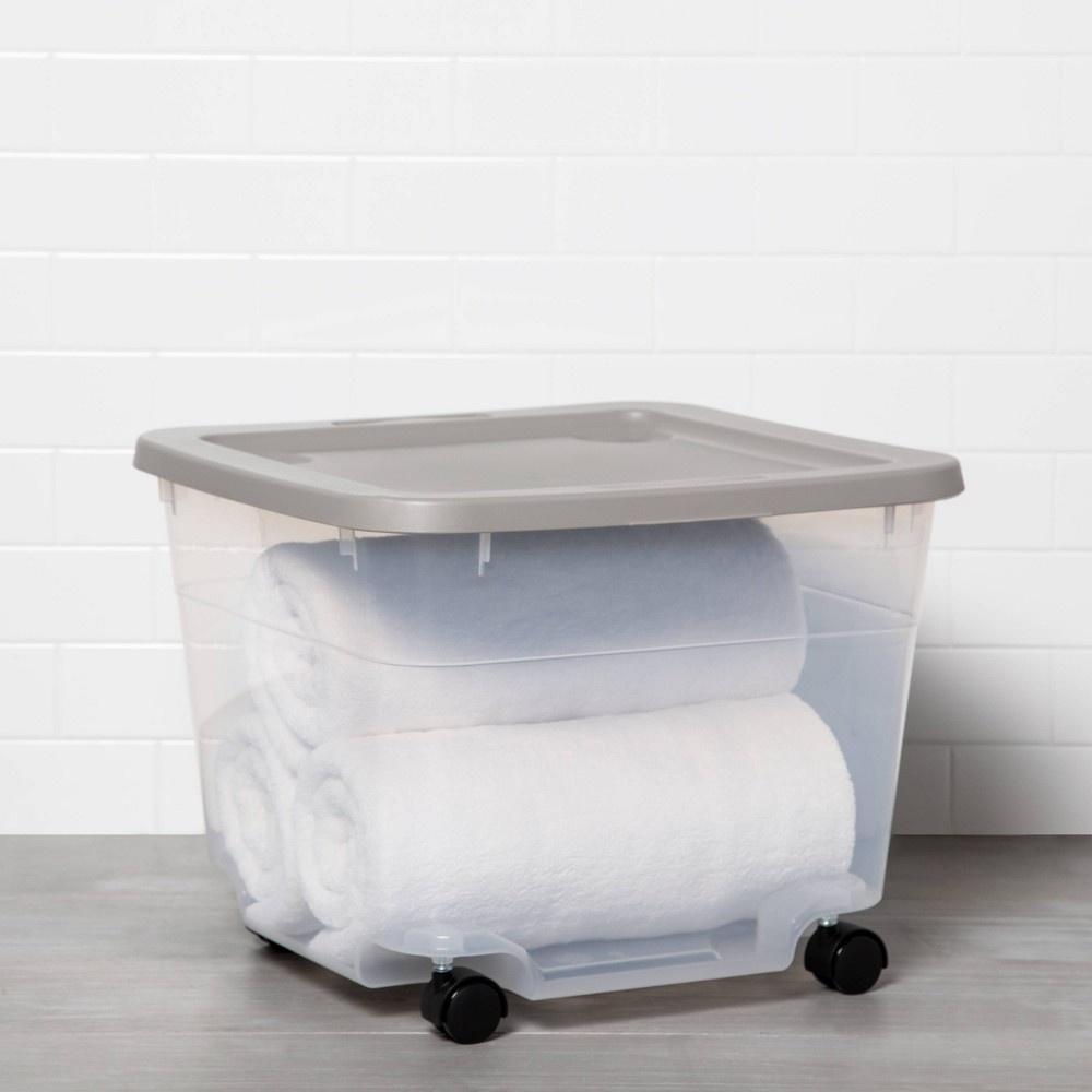 50qt Rolling Storage Box White - Room Essentials 50 qt