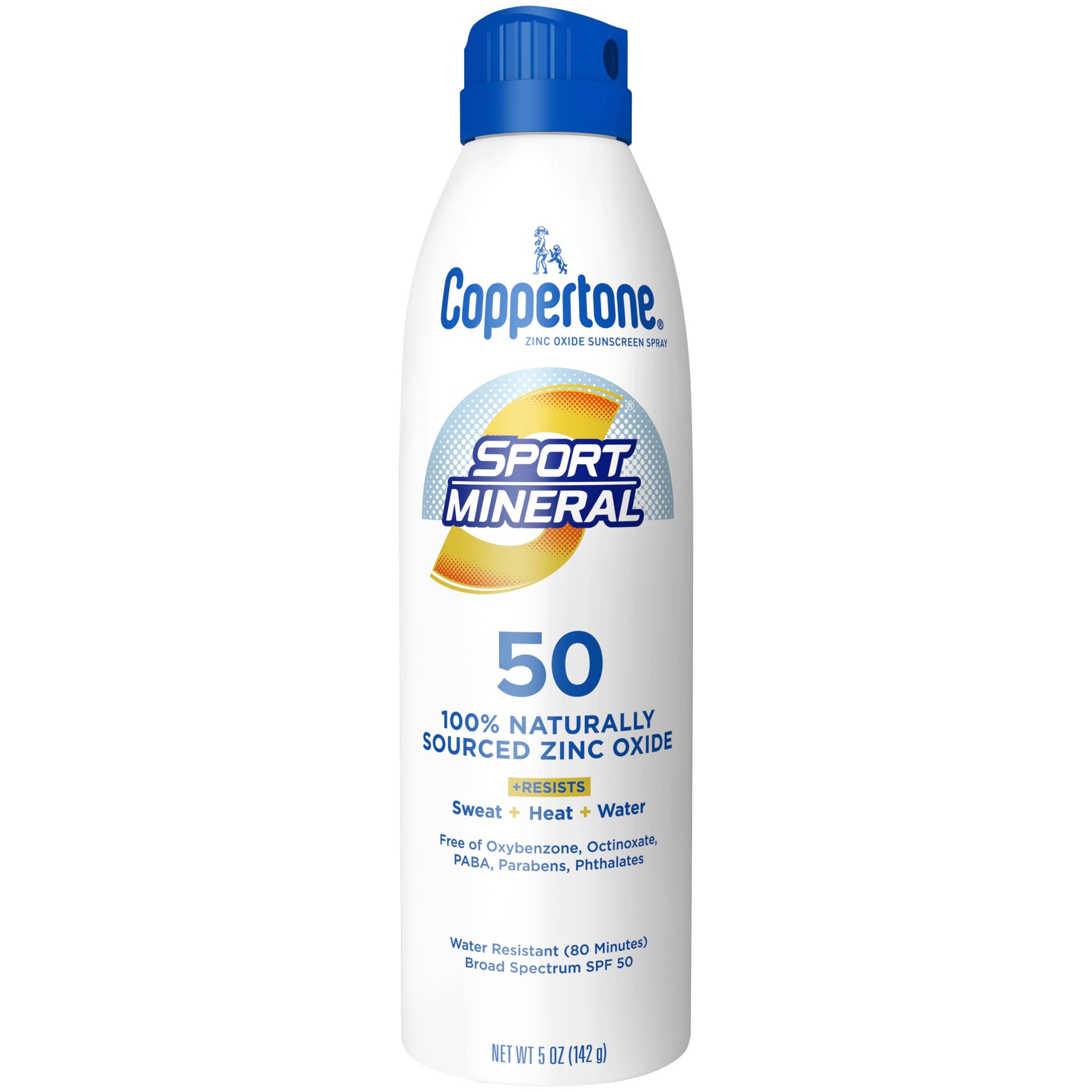 slide 1 of 4, Coppertone Sport Mineral Sunscreen Spray - SPF 50 - 5oz, 50 ct; 5 oz