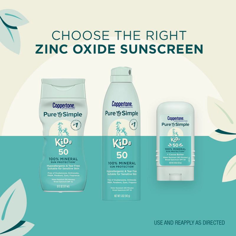 slide 9 of 14, Coppertone Pure & Simple Kid's Sunscreen Spray - SPF 50 - 5oz, 50 ct; 5 oz