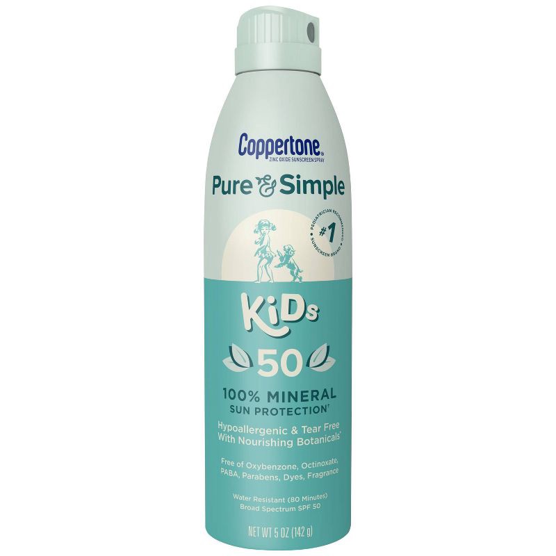 slide 1 of 10, Coppertone Pure & Simple Kid's Sunscreen Spray - SPF 50 - 5oz, 0 x 5 oz