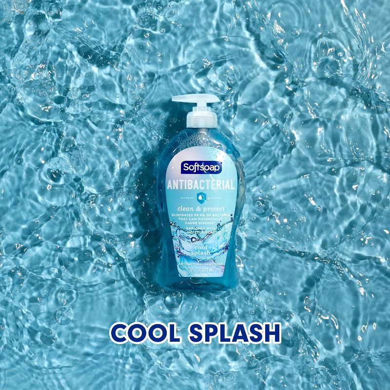 slide 6 of 13, Softsoap Antibacterial Liquid Hand Soap Pump - Clean & Protect - Cool Splash - 11.25 fl oz, 11.25 fl oz