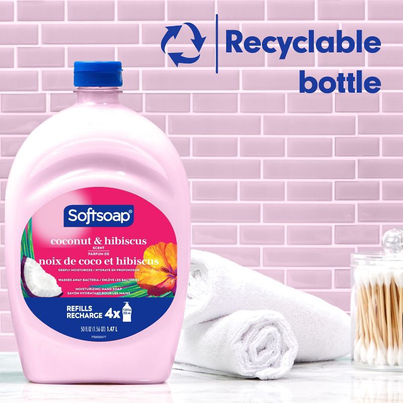slide 2 of 12, Softsoap Moisturizing Liquid Hand Soap Refill - Coconut & Hibiscus - 50 fl oz, 50 fl oz