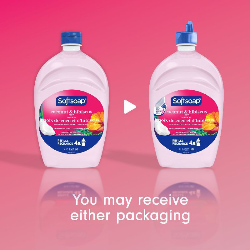 slide 3 of 17, Softsoap Moisturizing Liquid Hand Soap Refill - Coconut & Hibiscus - 50 fl oz, 50 fl oz