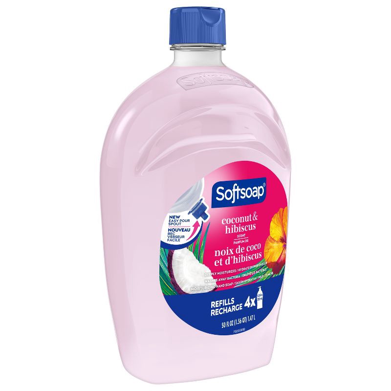slide 13 of 17, Softsoap Moisturizing Liquid Hand Soap Refill - Coconut & Hibiscus - 50 fl oz, 50 fl oz