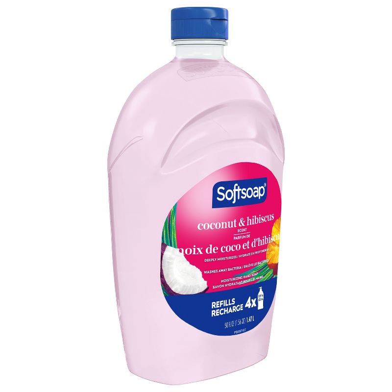 slide 15 of 17, Softsoap Moisturizing Liquid Hand Soap Refill - Coconut & Hibiscus - 50 fl oz, 50 fl oz