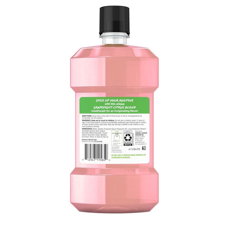 slide 5 of 6, Listerine Zero Alcohol Mouthwash - Grapefruit Rose Limited Edition Flavor - 16.9 fl oz, 16.9 fl oz