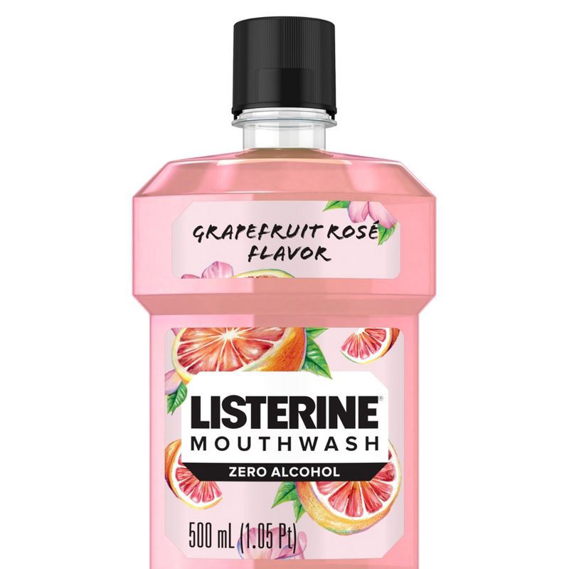 slide 1 of 6, Listerine Zero Alcohol Mouthwash - Grapefruit Rose Limited Edition Flavor - 16.9 fl oz, 16.9 fl oz