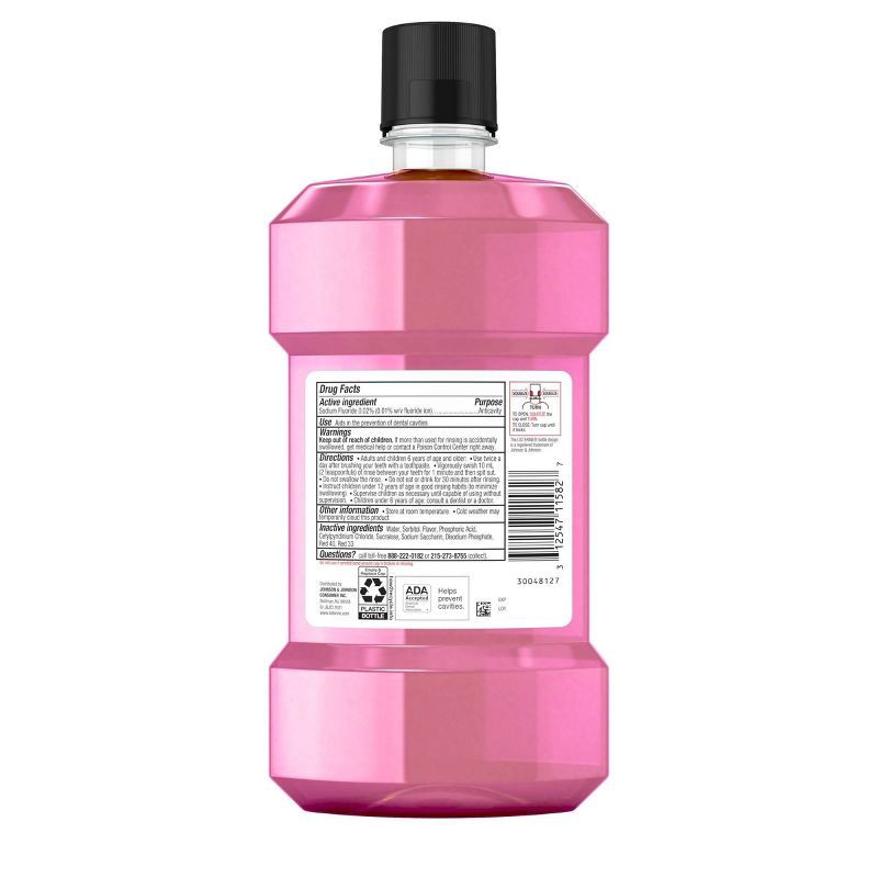 slide 3 of 5, Listerine Smart Rinse Kids Fluoride Mouthwash Pink Lemonade - 500ml, 500 ml