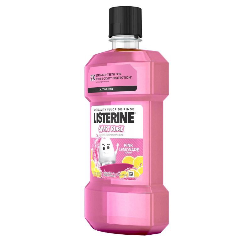 slide 2 of 5, Listerine Smart Rinse Kids Fluoride Mouthwash Pink Lemonade - 500ml, 500 ml
