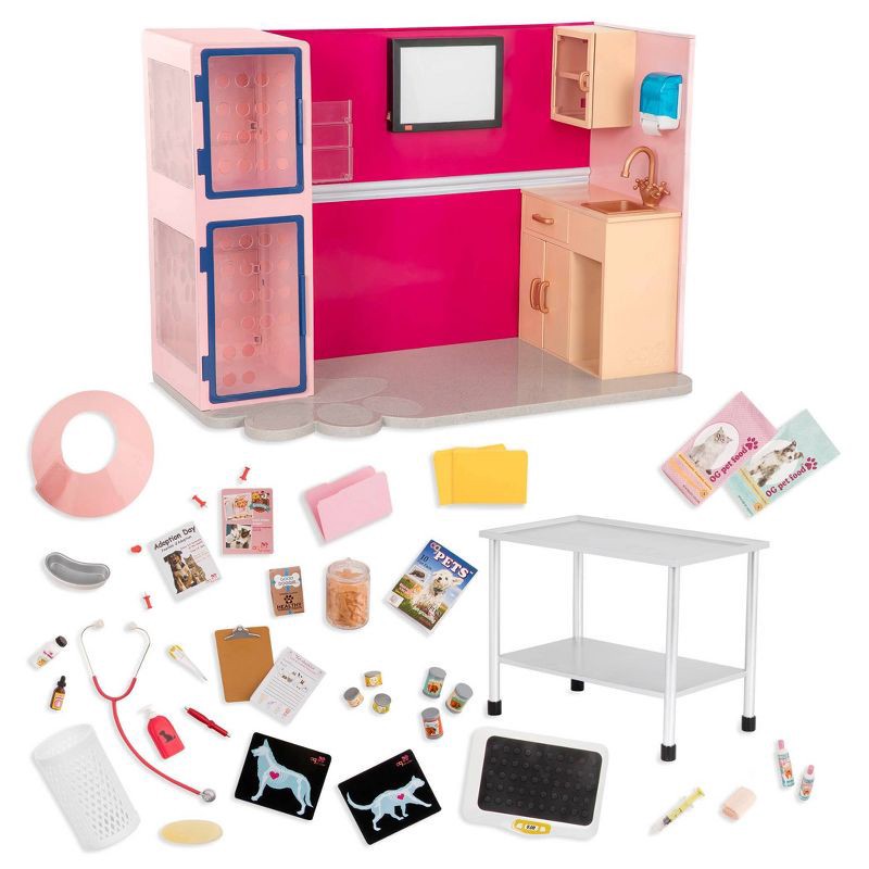 slide 10 of 11, Our Generation Healthy Paws Vet Clinic Playset in Pink with Electronics for 18" Dolls, 1 ct