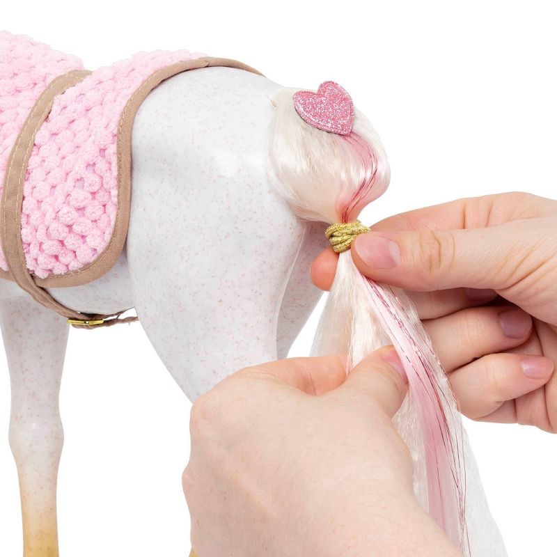 slide 5 of 7, Our Generation 12" Hair Play Foal - Glitter & Hearts Andalusian Horse in White, 1 ct