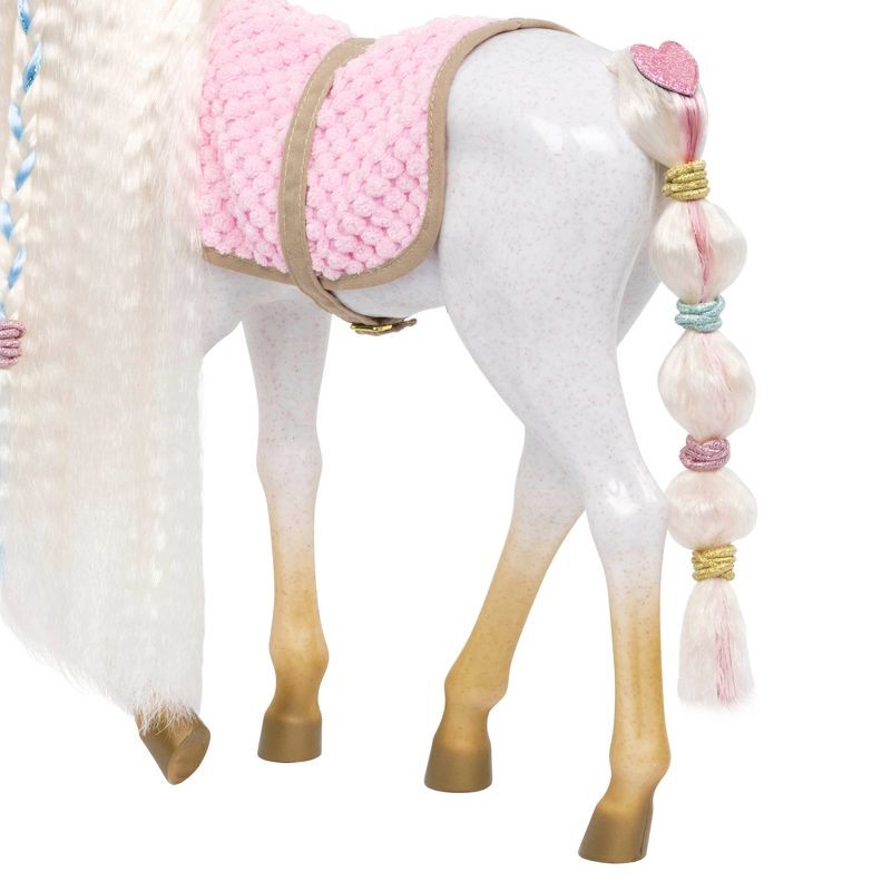 slide 6 of 7, Our Generation 12" Hair Play Foal - Glitter & Hearts Andalusian Horse in White, 1 ct
