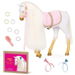 Our Generation 12" Hair Play Foal - Glitter & Hearts Andalusian Horse in White