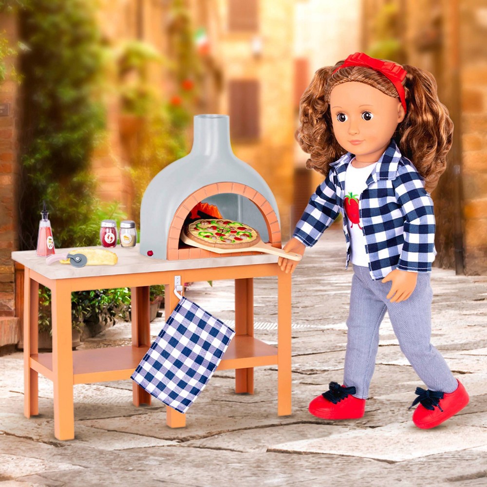 slide 7 of 7, Our Generation Pizza Maker with Electronics for 18" Dolls - Pizza Oven Playset, 1 ct