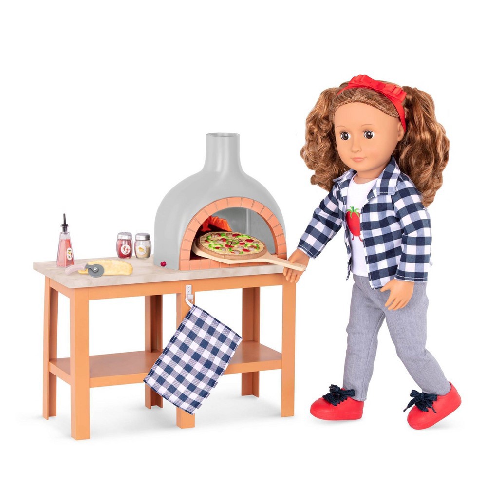 slide 6 of 7, Our Generation Pizza Maker with Electronics for 18" Dolls - Pizza Oven Playset, 1 ct