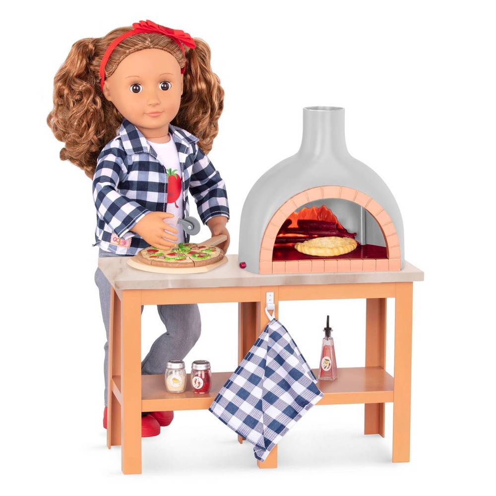 slide 4 of 7, Our Generation Pizza Maker with Electronics for 18" Dolls - Pizza Oven Playset, 1 ct