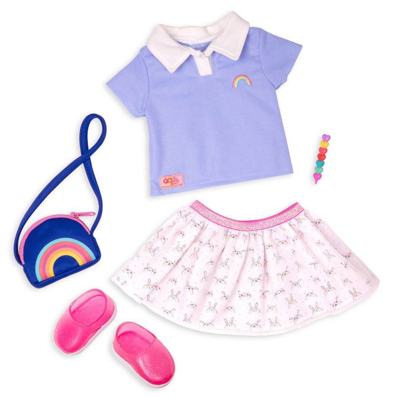 slide 1 of 5, Our Generation School Uniform Outfit for 18" Dolls - Rainbow Academy, 1 ct