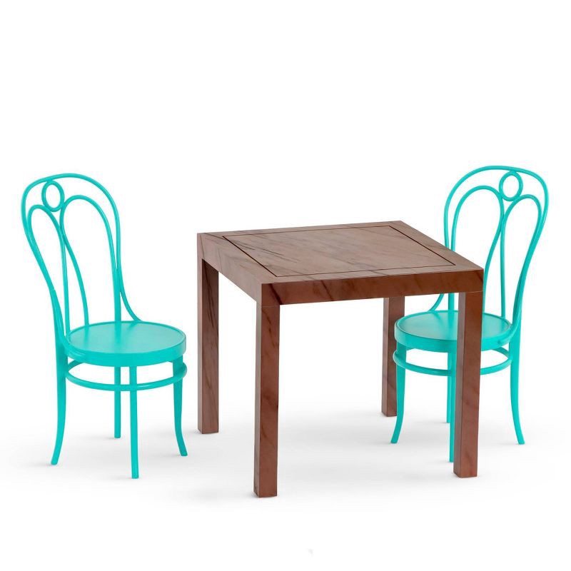 slide 4 of 6, Our Generation Dining Table & Chairs Furniture Set with Play Food for 18" Dolls - Pizza With You, 1 ct