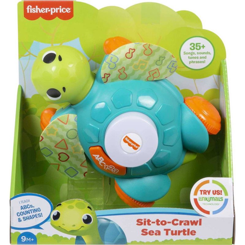 slide 4 of 6, Fisher-Price Sit-to-Crawl Sea Turtle, 1 ct