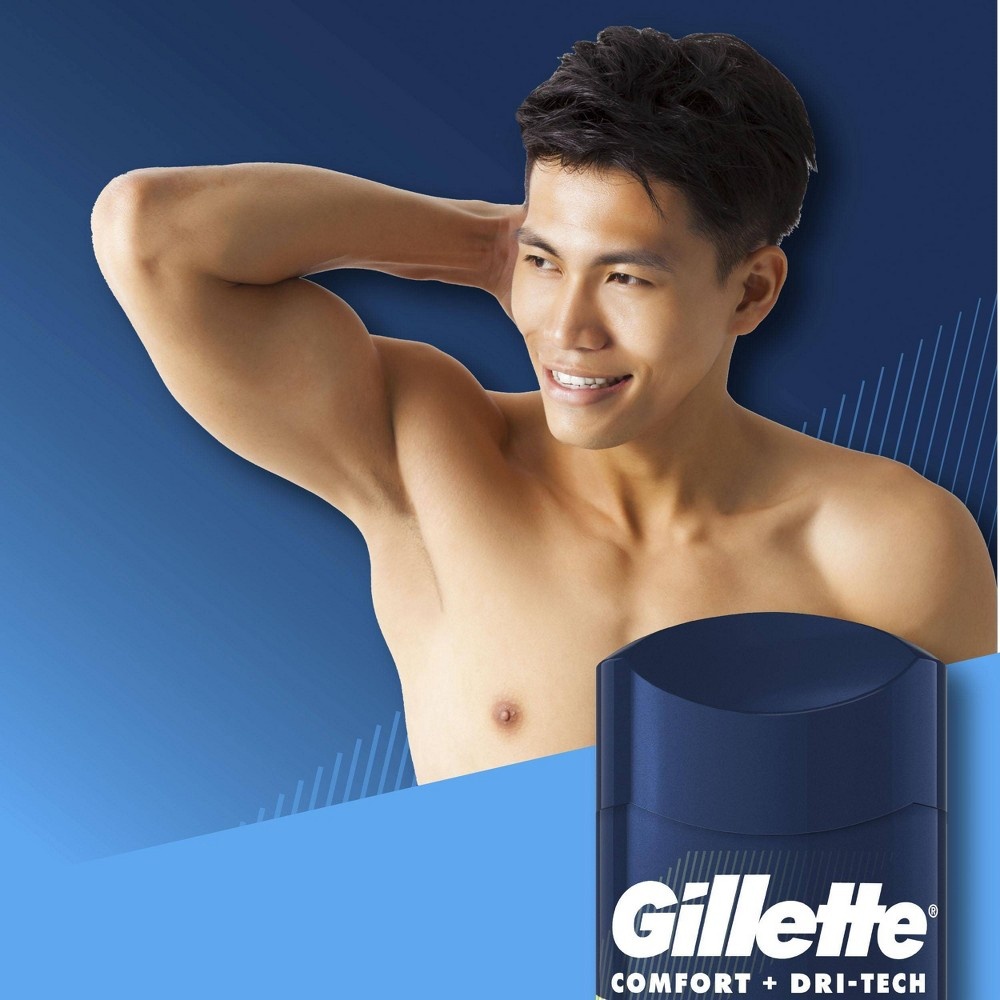 slide 5 of 6, Gillette Comfort + DriTech Men's Antiperspirant Deodorant Invisible Solid Fresh Xtend, 3.4 oz